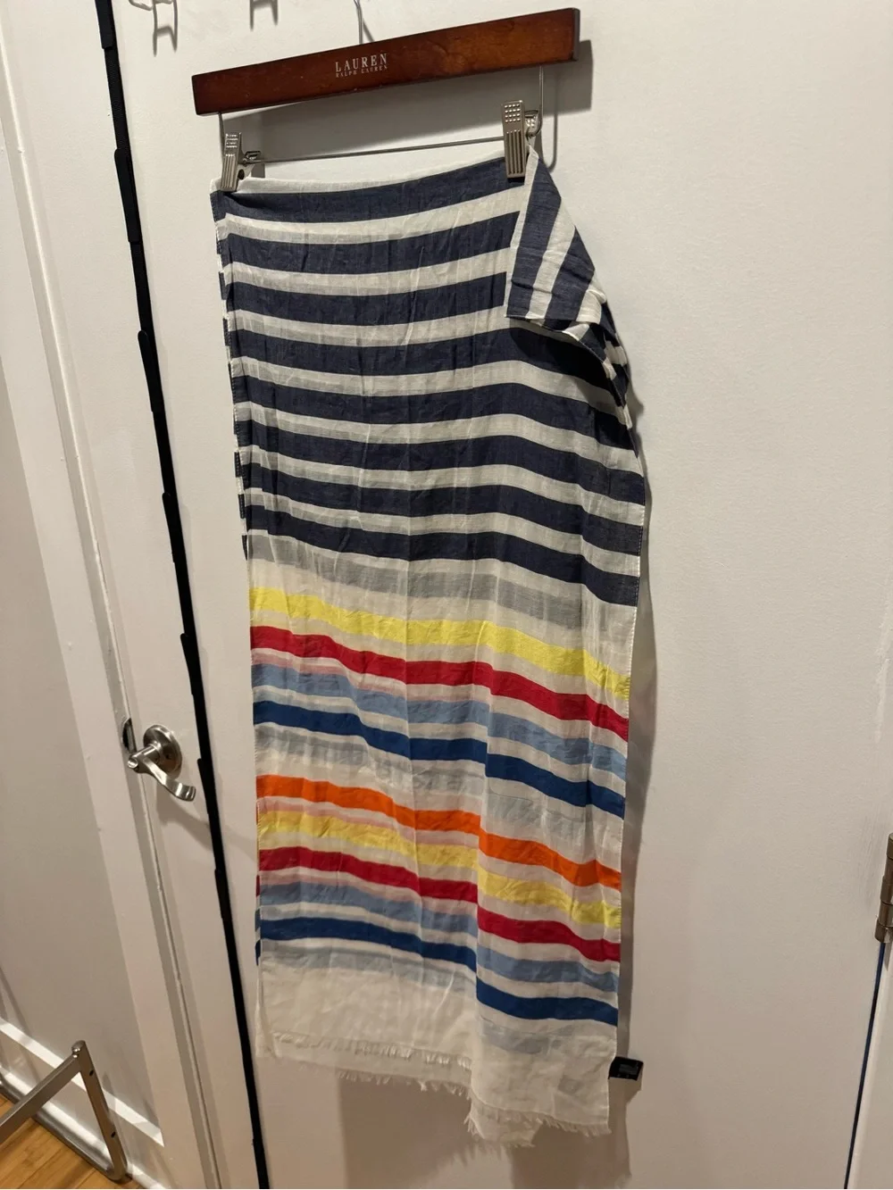 Oversized Paul Smith Blue and Cream Striped Lightweight Summer Scarf